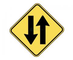 TWO WAY Road Traffic Sign by hiphen solutions